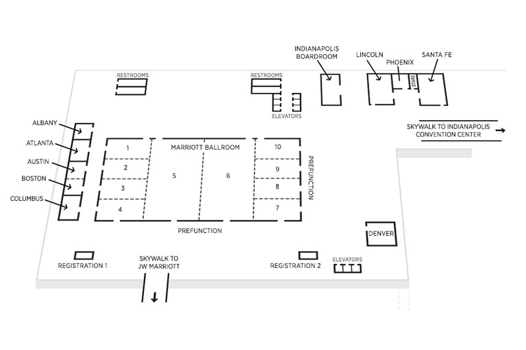 Marriott downtown floorplan of the second floor